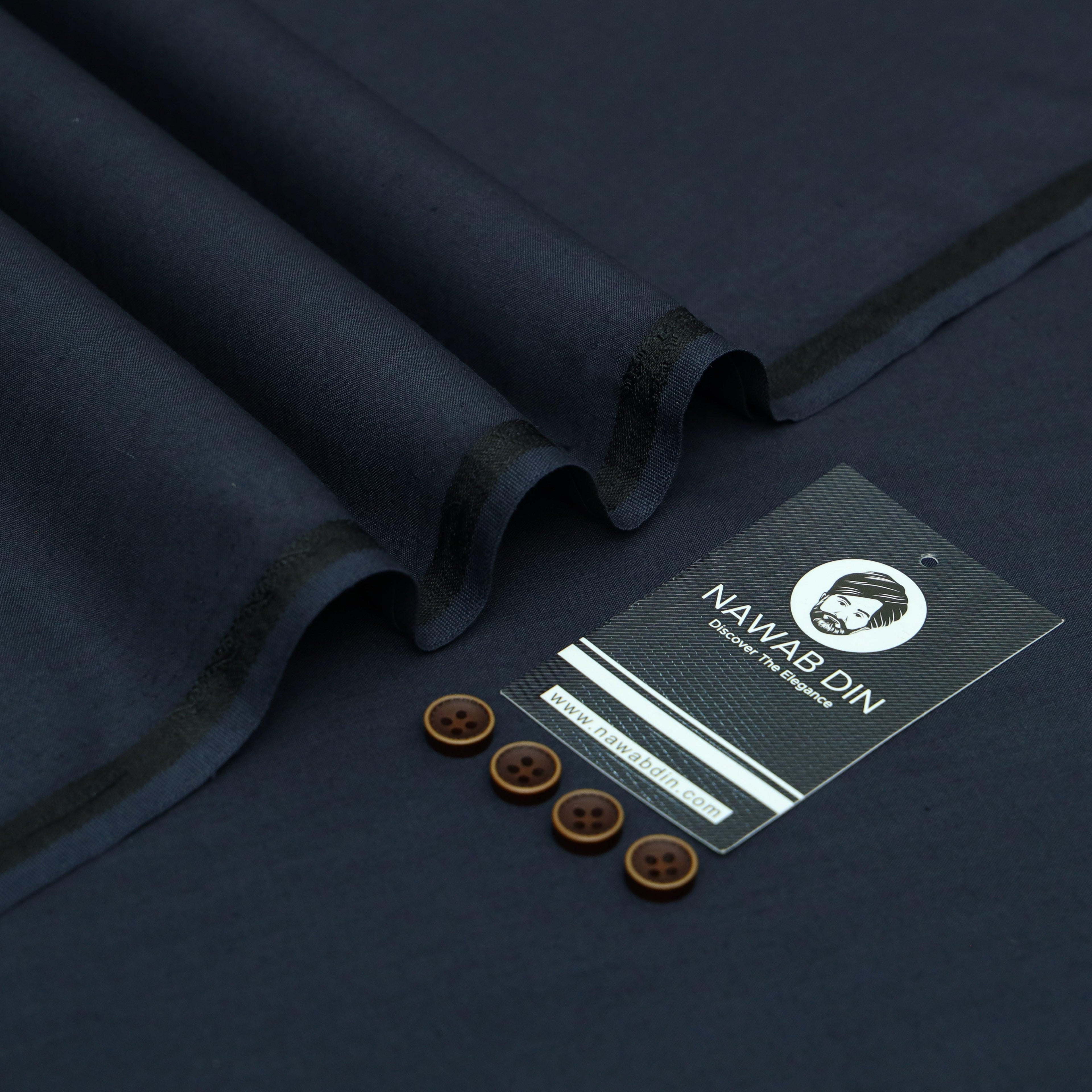 Premium Wash & Wear Suit - Navy blue - Nawab Din