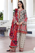 CH 75-3 Piece Unstitched Digital Printed Khaddar Fabric With Embroidered Laces