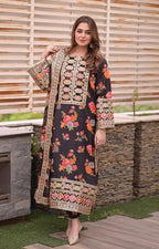 Aneelas Luxury Silk 3 Piece Embroidered Suit