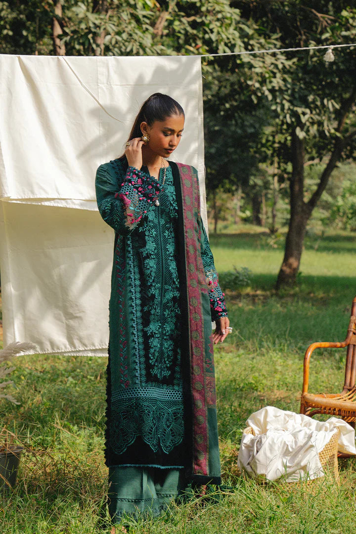 SR 2565-3 Piece Embroidered Lawn Shirt with Printed Dupatta
