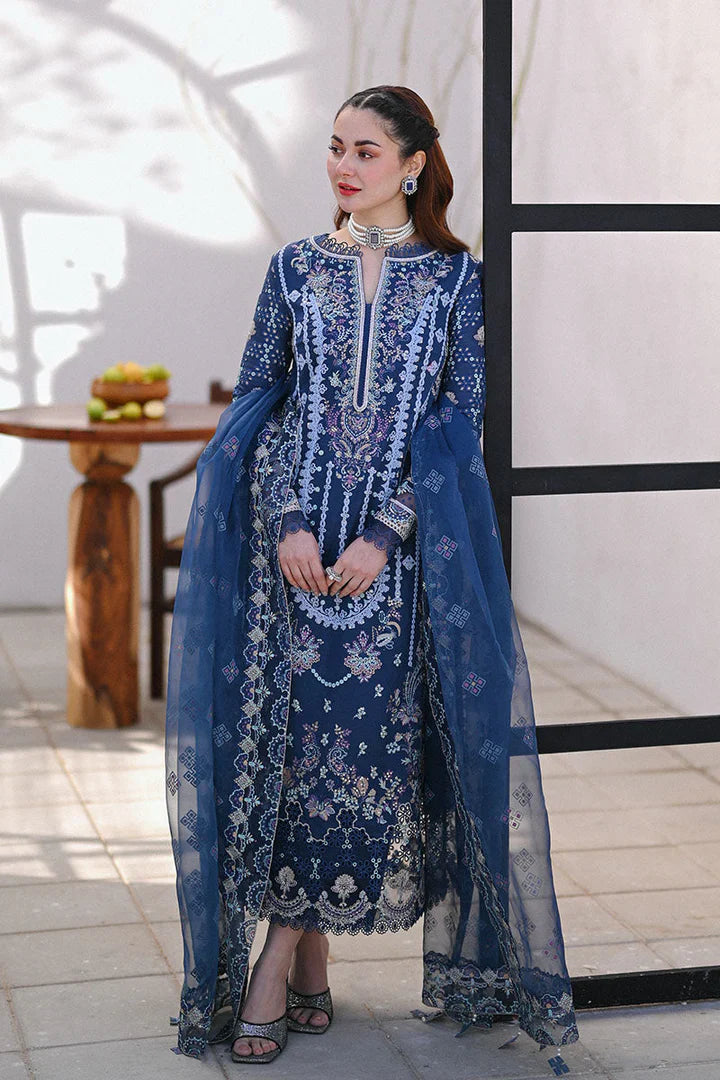 SP 2545-3 Piece Embroidered Lawn Shirt with Embroidered Organza Dupatta