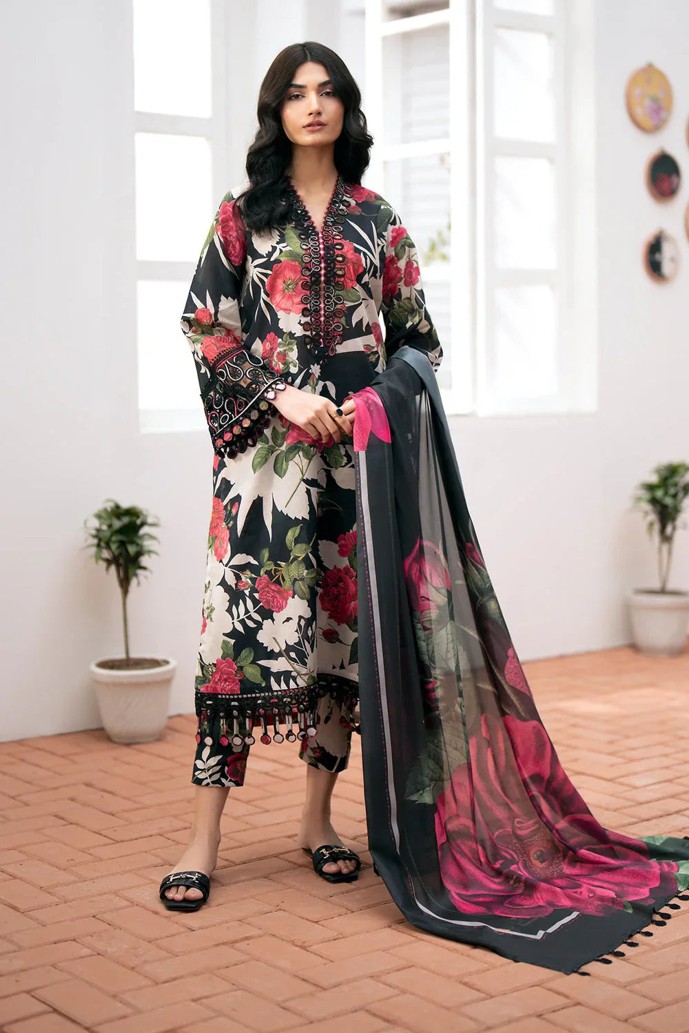 BQ 36-3 Piece Unstitched Digital Printed Khaddar Suit