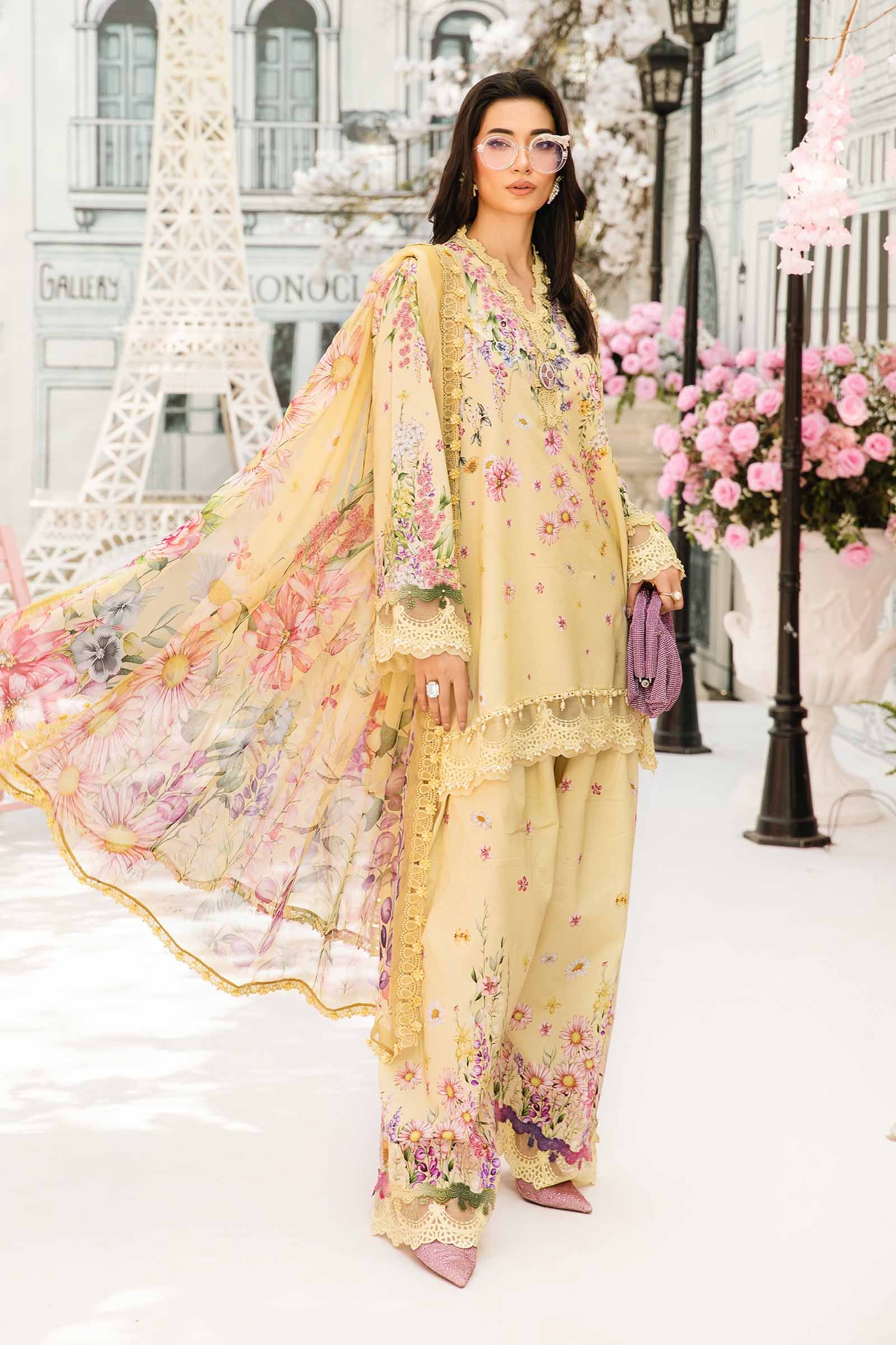 MB 512B-3Pc Digital Printed Lawn Shirt with Printed Chifoon Dupatta
