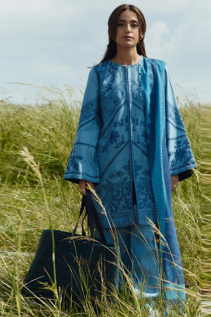 ZS 2525-3 Piece Embroidered Lawn Shirt with Printed Dupatta