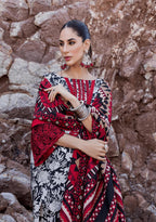 ZK 203-3 Piece Unstitched Embroidered Khaddar Suit ( Printed Khaddar Dupatta )
