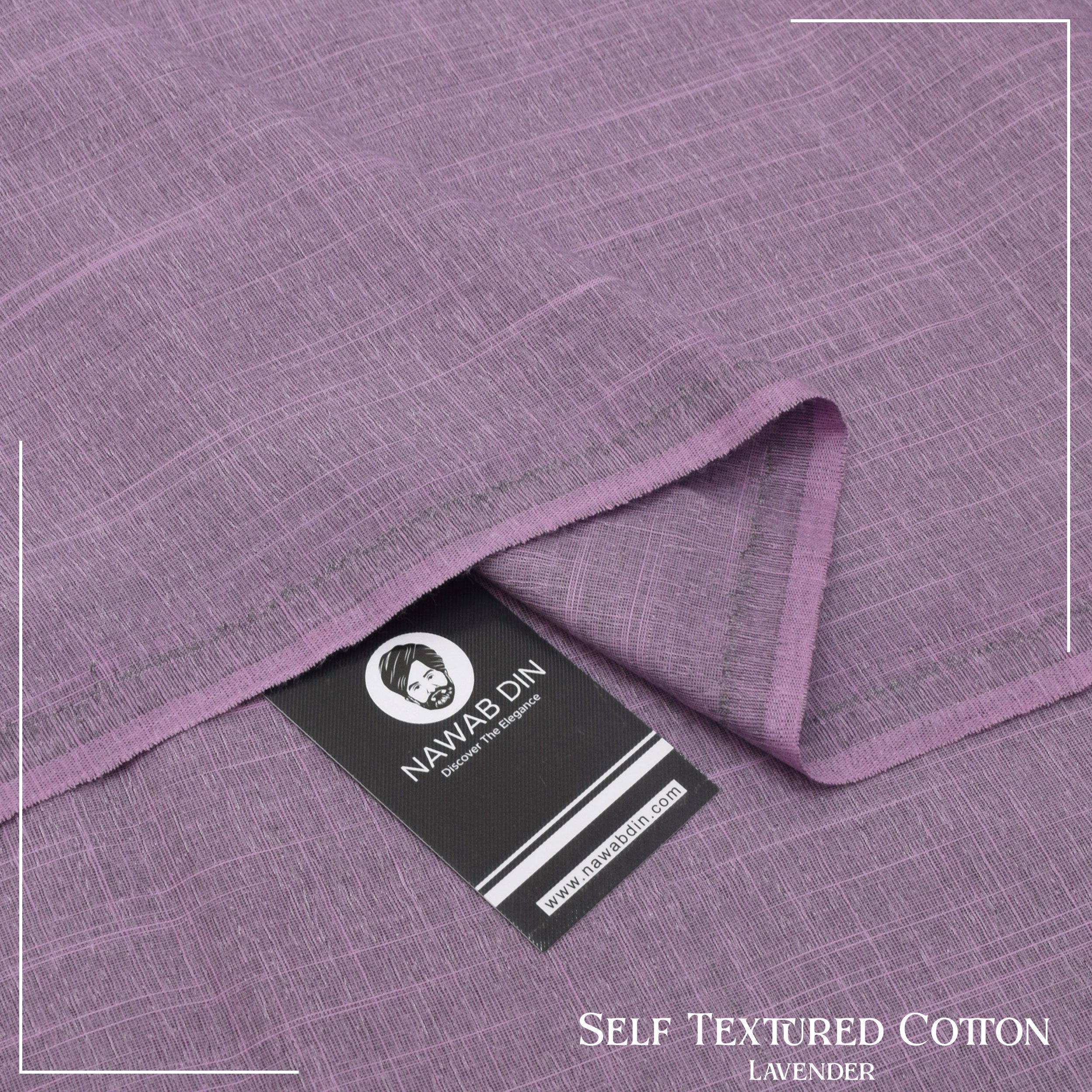 Self Textured Cotton -Lavender - Nawab Din