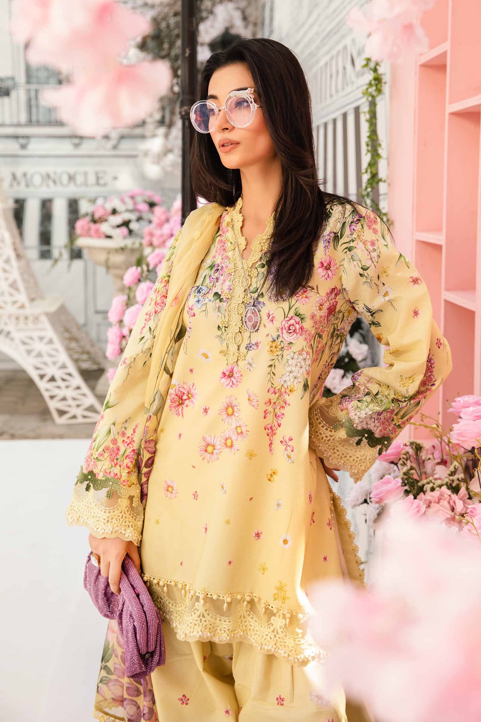 MB 512B-3Pc Digital Printed Lawn Shirt with Printed Chifoon Dupatta