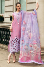 MS 2570B-3 Pcs Embroidered Lawn Shirt with Printed Dupatta