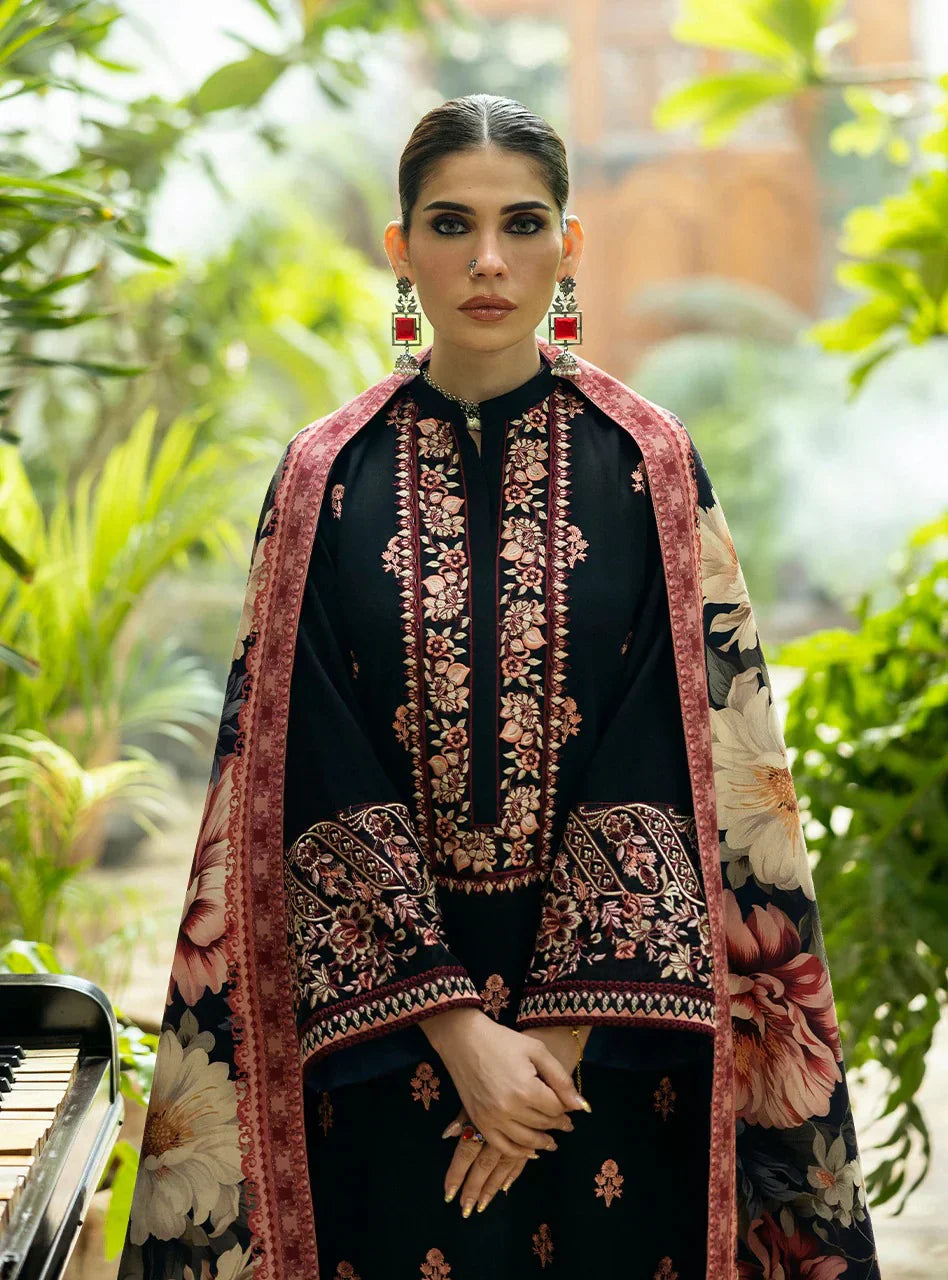 3 Piece Unstitched Fully Embroidered Dhanak Suit