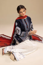RR 610-3 Piece - 3 Piece Embroidered Dhanak Fabric with Printed Wool Shawl