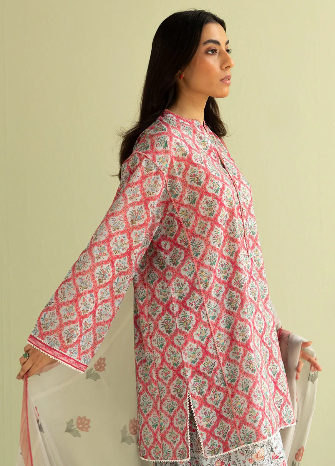 CO 494-3Pc Digital Printed Lawn Shirt with Printed Dupatta