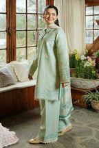 ZS 49-3 Piece Unstitched Heavy Embroidered Lawn Suit ( Fine Printed Silk Dupatta )