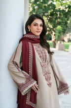 KD 910-3 Piece Unstitched Fully Embroidered Dhanak Suit