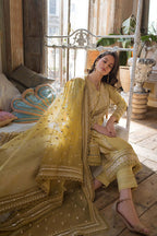 SN 62-3 Pc Heavy Embroidered Lawn Suite With Full Embroidered Organza Dupatta