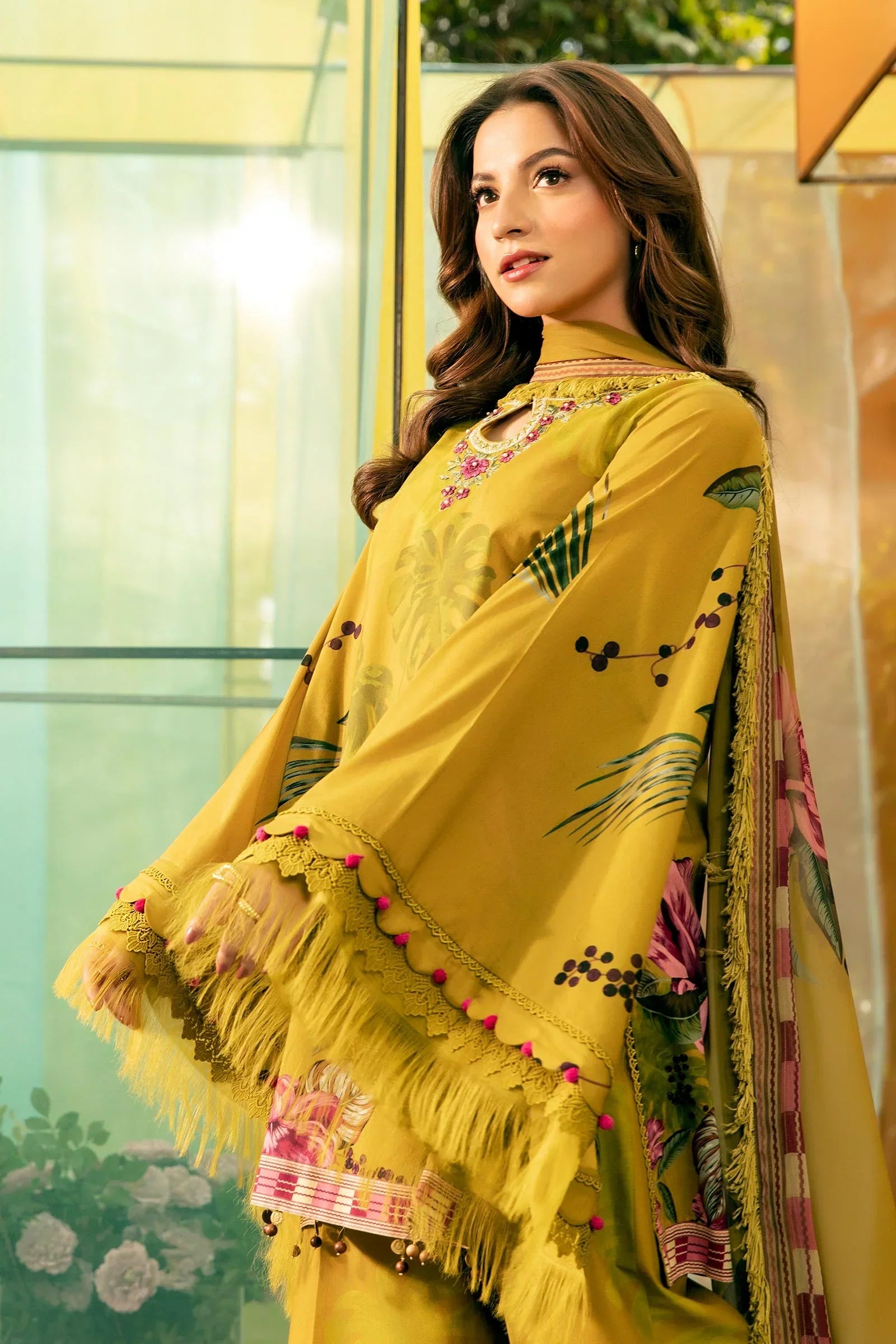 MB 484-3Pc Digital Printed Lawn Shirt with Printed Dupatta
