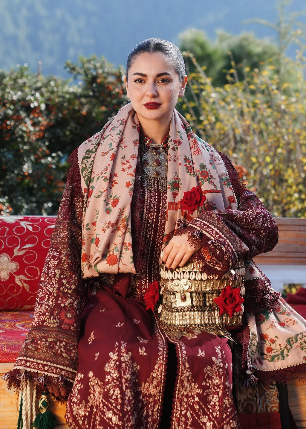 3 Piece Unstitched Fully Embroidered Dhanak Suit