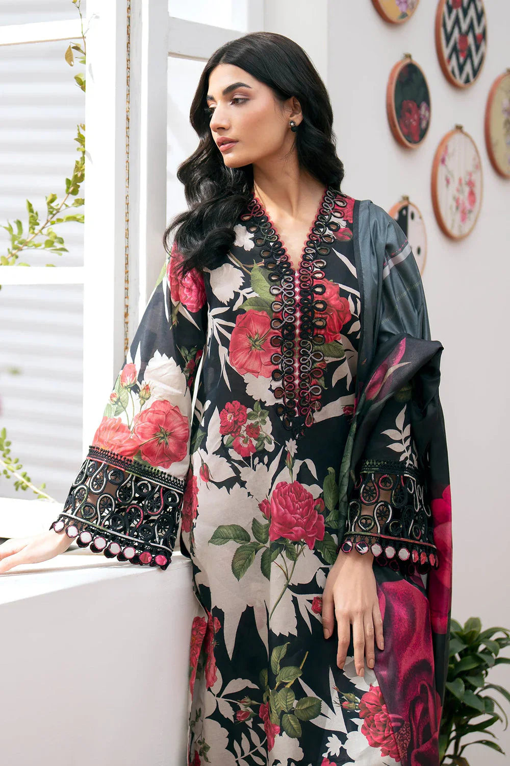 BQ 36-3 Piece Unstitched Digital Printed Khaddar Suit