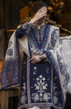 AK 905-3 Piece Unstitched Fully Embroidered Dhanak Suit