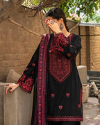 3 Piece Unstitched Fully Embroidered Dhanak suit