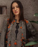 3 Piece Unstitched Digital Printed Khaddar Fabric With Embroidered Laces