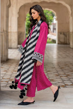 BQ 411-3 Piece Digital Printed Lawn Shirt Trouser with Lawn Dupatta
