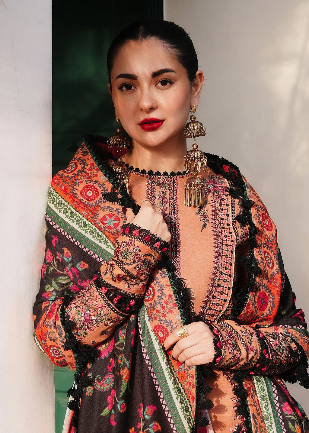 3 Piece Unstitched Fully Embroidered Dhanak Suit