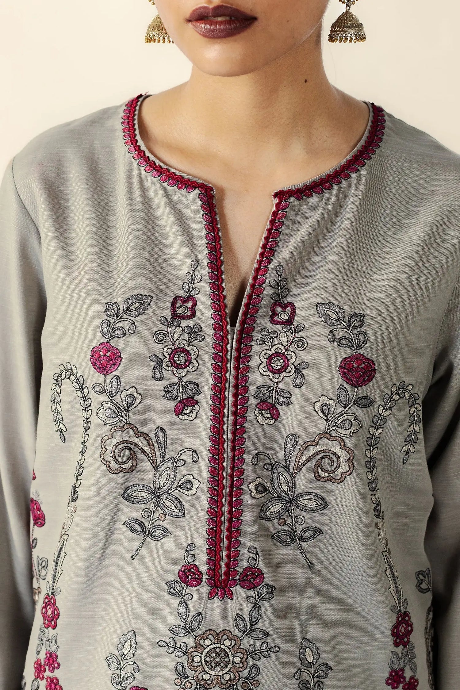 3 Piece Unstitched Fully Embroidered Dhanak Suit