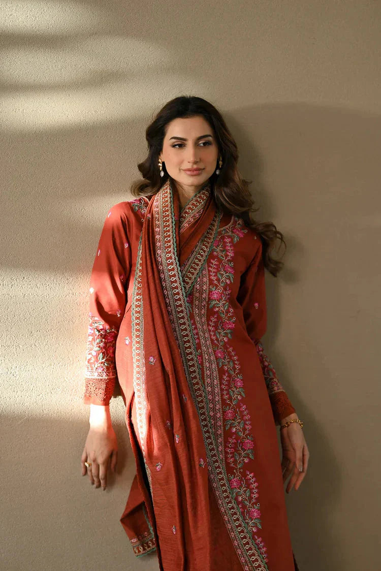 CO 635-3 Piece Unstitched Fully Embroidered Dhanak Suit