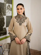MB 105-3 Piece Unstitched Fully Embroidered Dhanak Suit