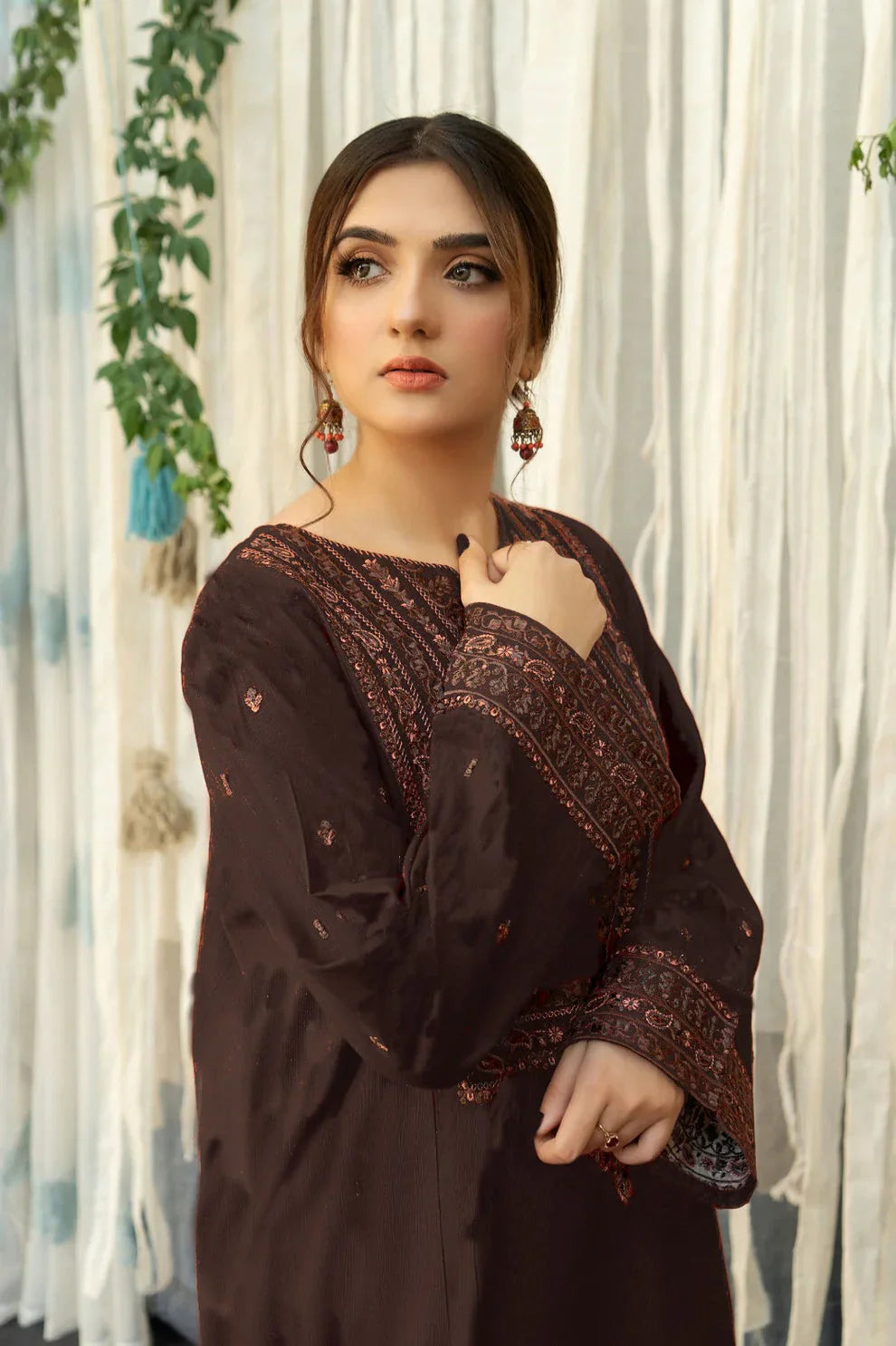 BR 845B-3 Piece Unstitched Fully Embroidered Dhanak Suit