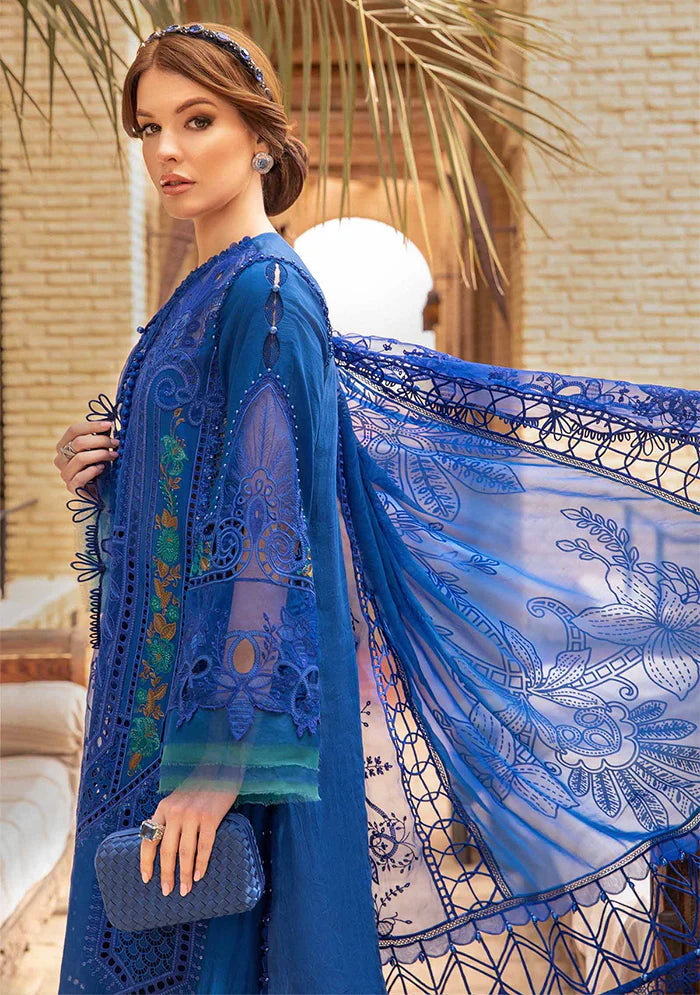 MB 2590-3 Piece Embroidered Lawn Shirt with Embroidered Organza Dupatta