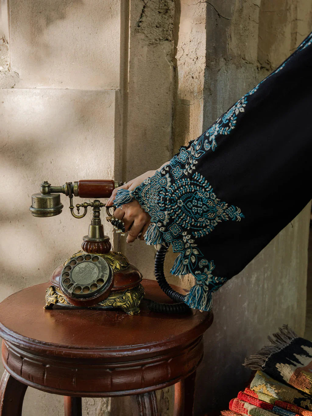 IZ 160-3 Piece Unstitched Fully Embroidered Dhanak Suit