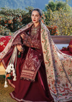 3 Piece Unstitched Fully Embroidered Dhanak Suit