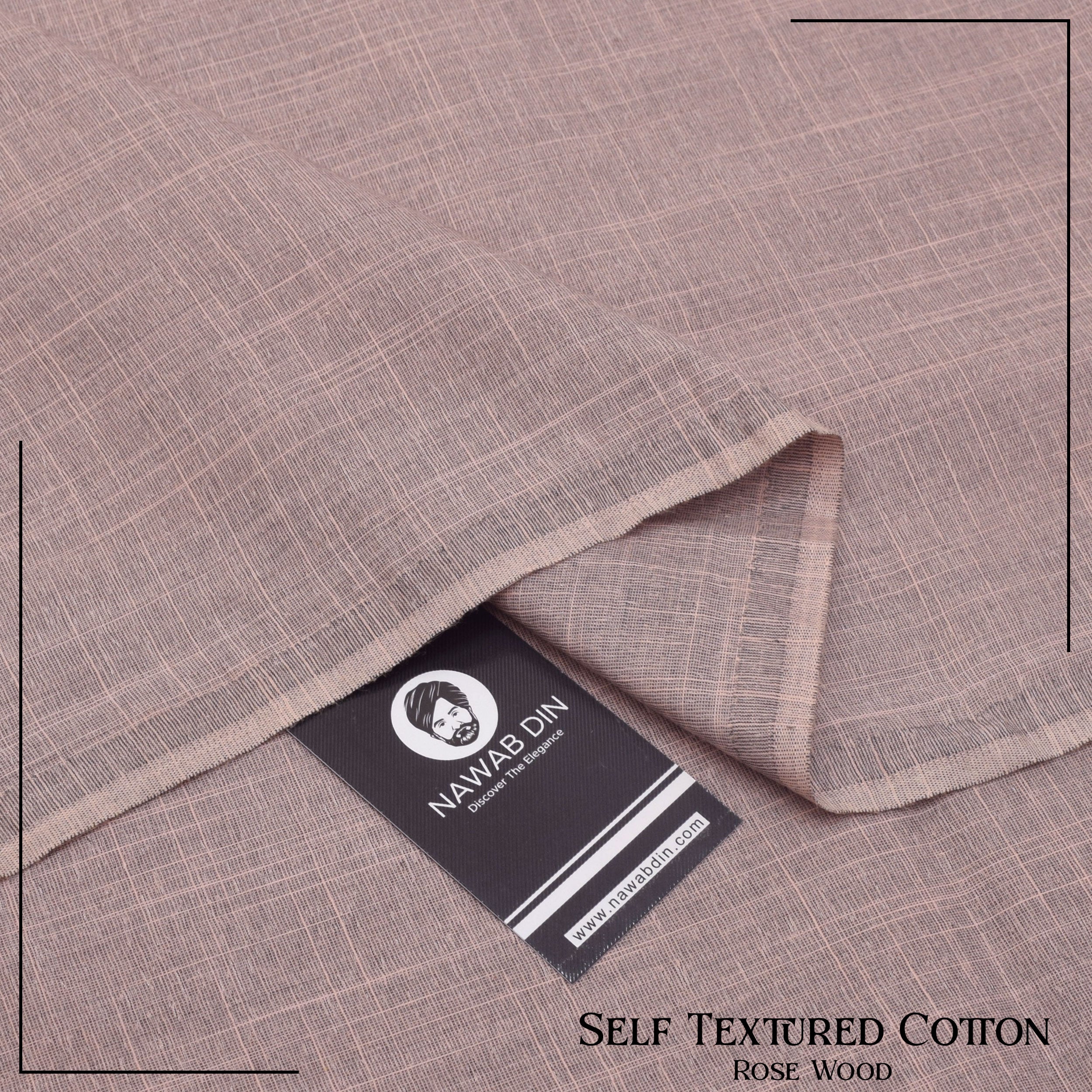 Self Textured Cotton -Rose wood - Nawab Din