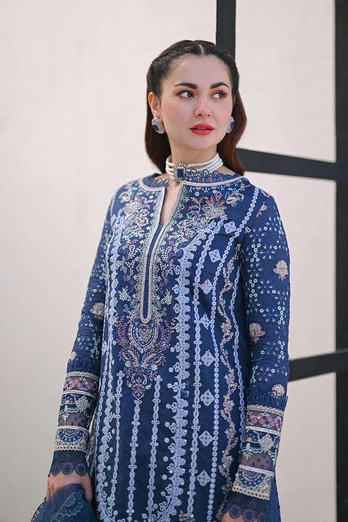 SP 2545-3 Piece Embroidered Lawn Shirt with Embroidered Organza Dupatta