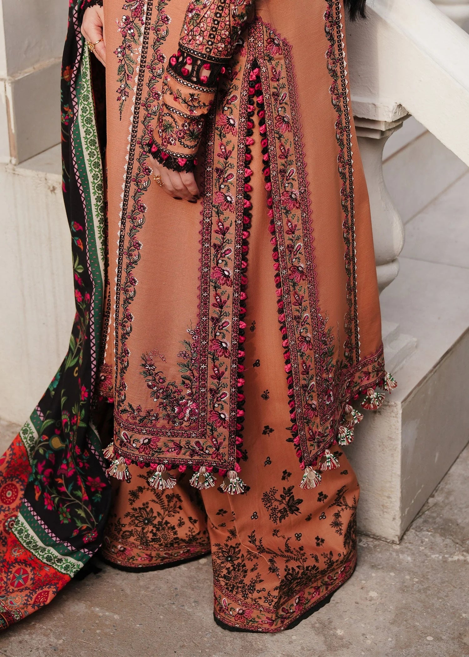 3 Piece Unstitched Fully Embroidered Dhanak Suit