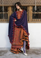MB 610-3 Piece Unstitched Fully Embroidered Dhanak Suit