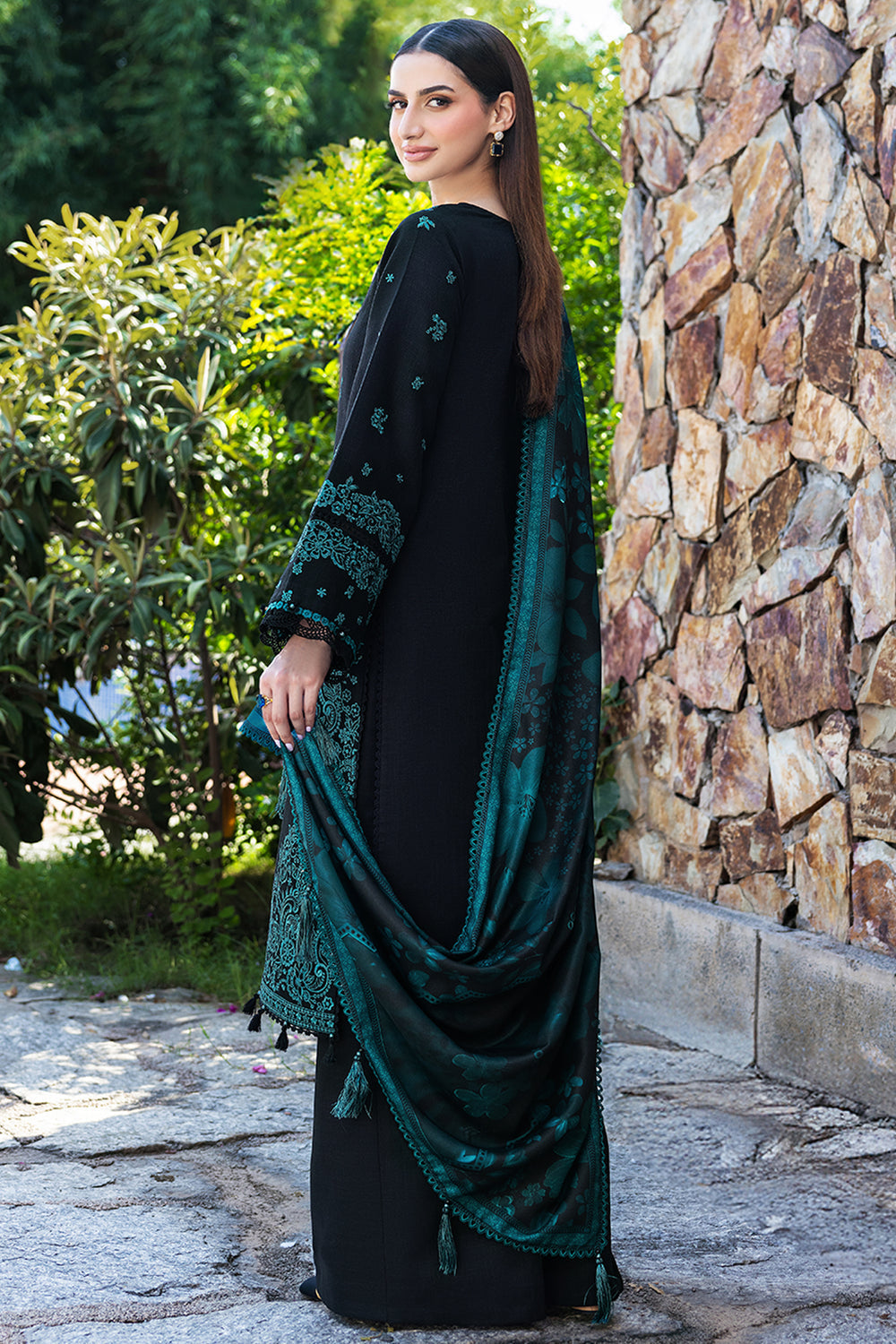 BQ 150-3 Piece Unstitched Fully Embroidered Dhanak Suit