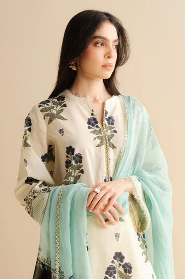 CO 492-3Pc Digital Printed Lawn Shirt with Printed Dupatta