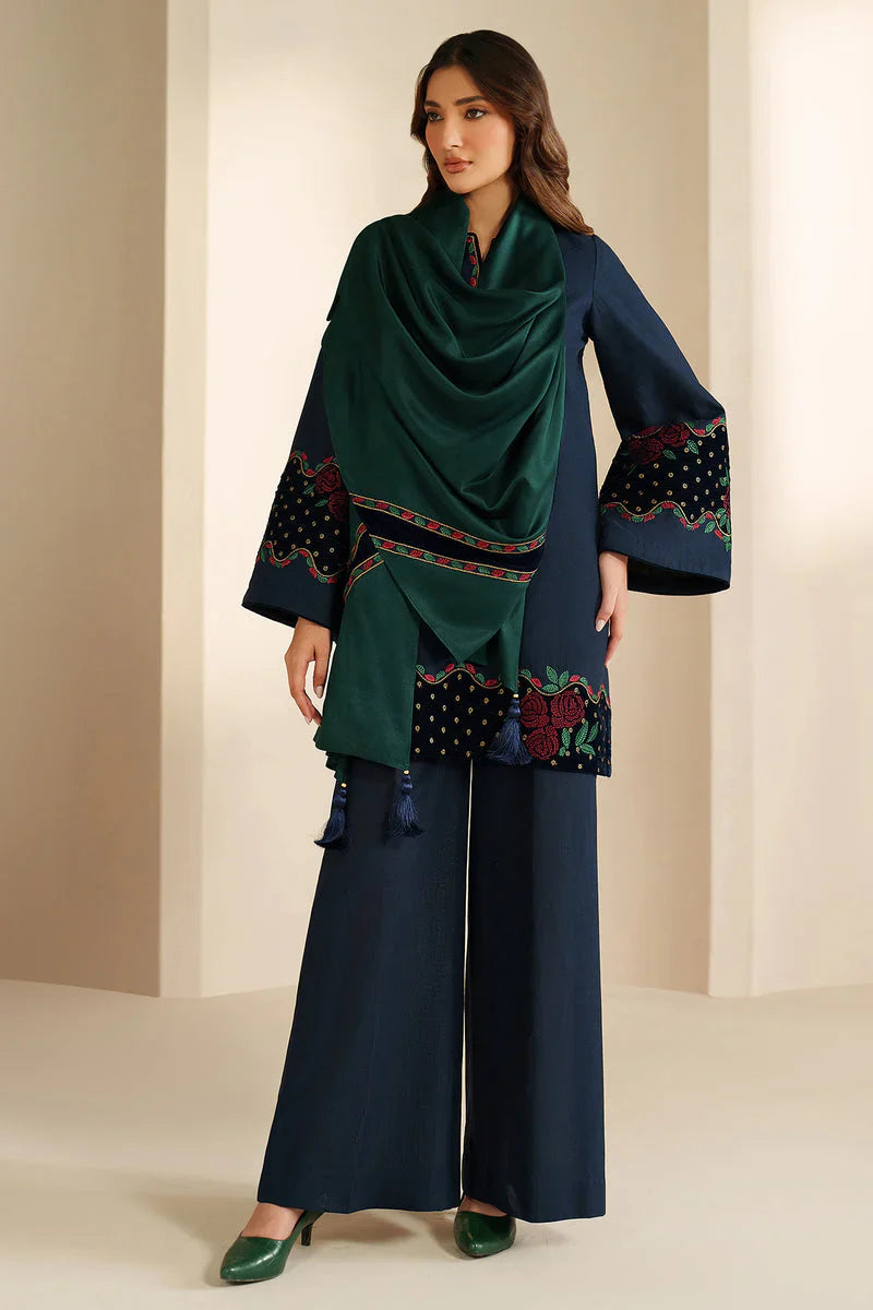 SP 155-3 Piece Unstitched Fully Embroidered Dhanak Suit