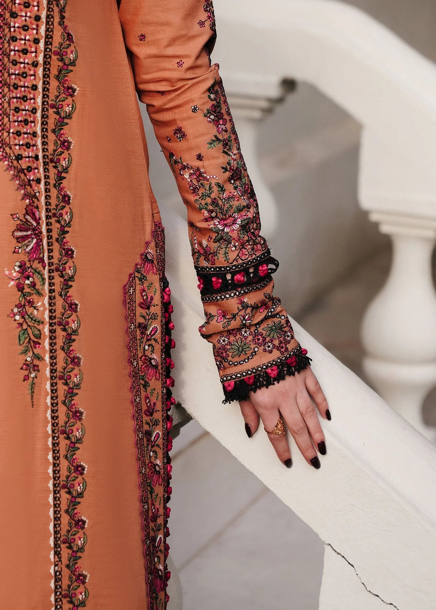 3 Piece Unstitched Fully Embroidered Dhanak Suit