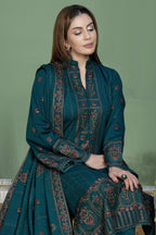 3 Piece Unstitched Fully Embroidered Dhanak Suit