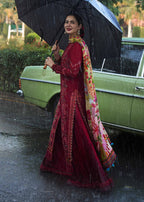 MB 550 - 3 Pcs Unstitched Heavy Embroidered Dhanak Suit with Premium Quality Wool Shawl