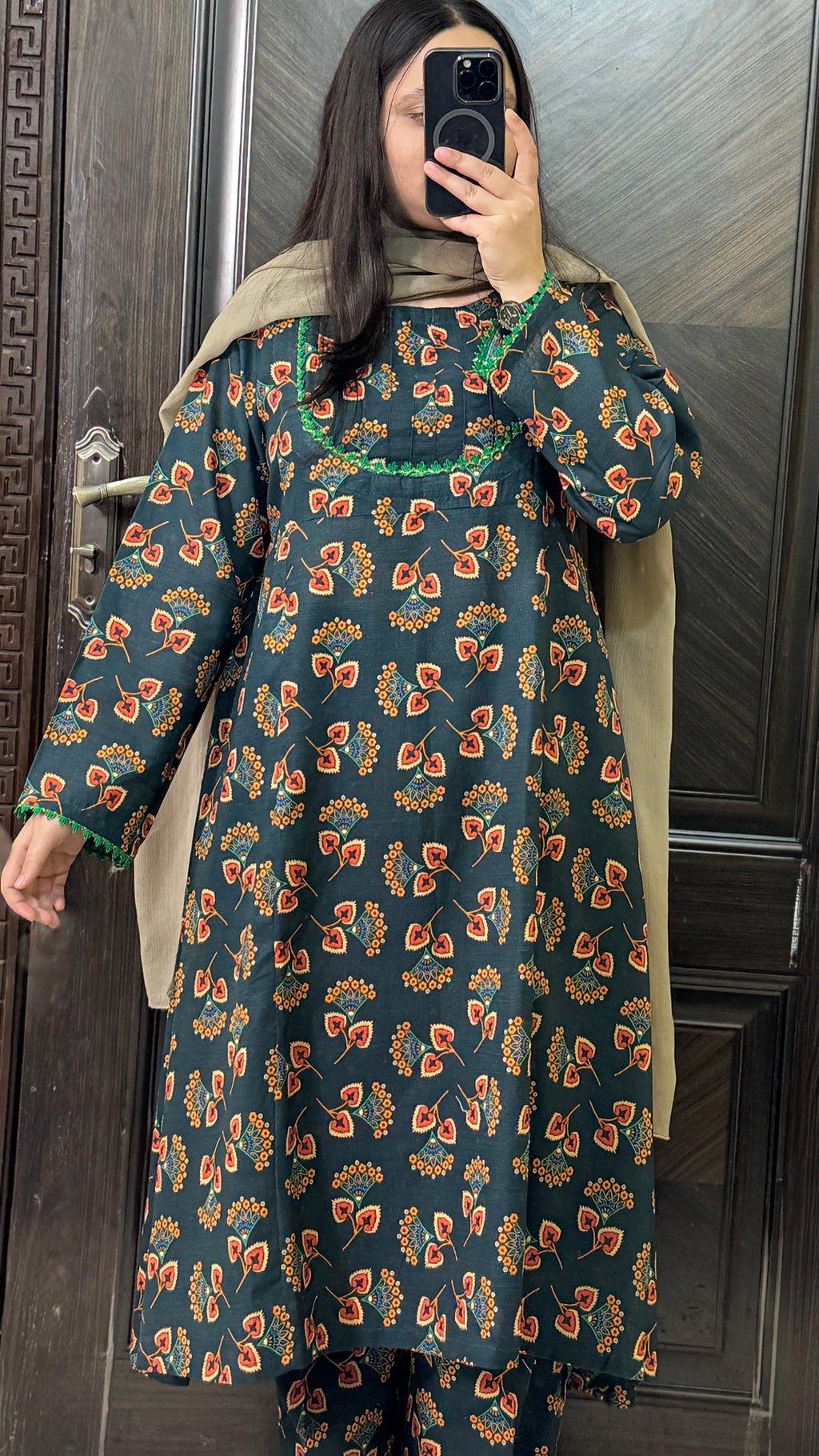 2 Piece - Printed Light Khaddar Stitched Suit
