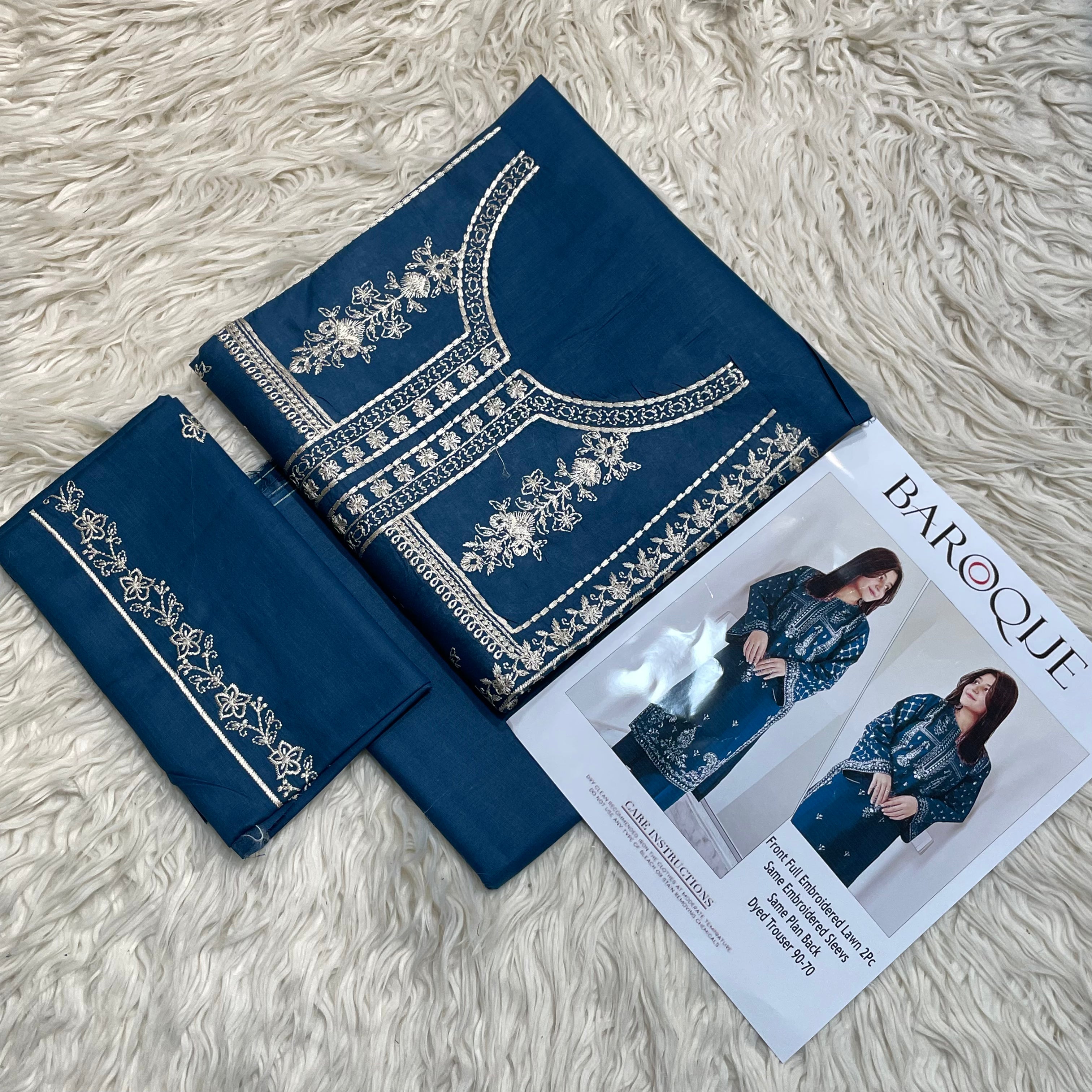 Baroque 2Pc Lawn Embroidered Suit