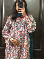 2 Piece - Printed Light Khaddar Stitched Suit