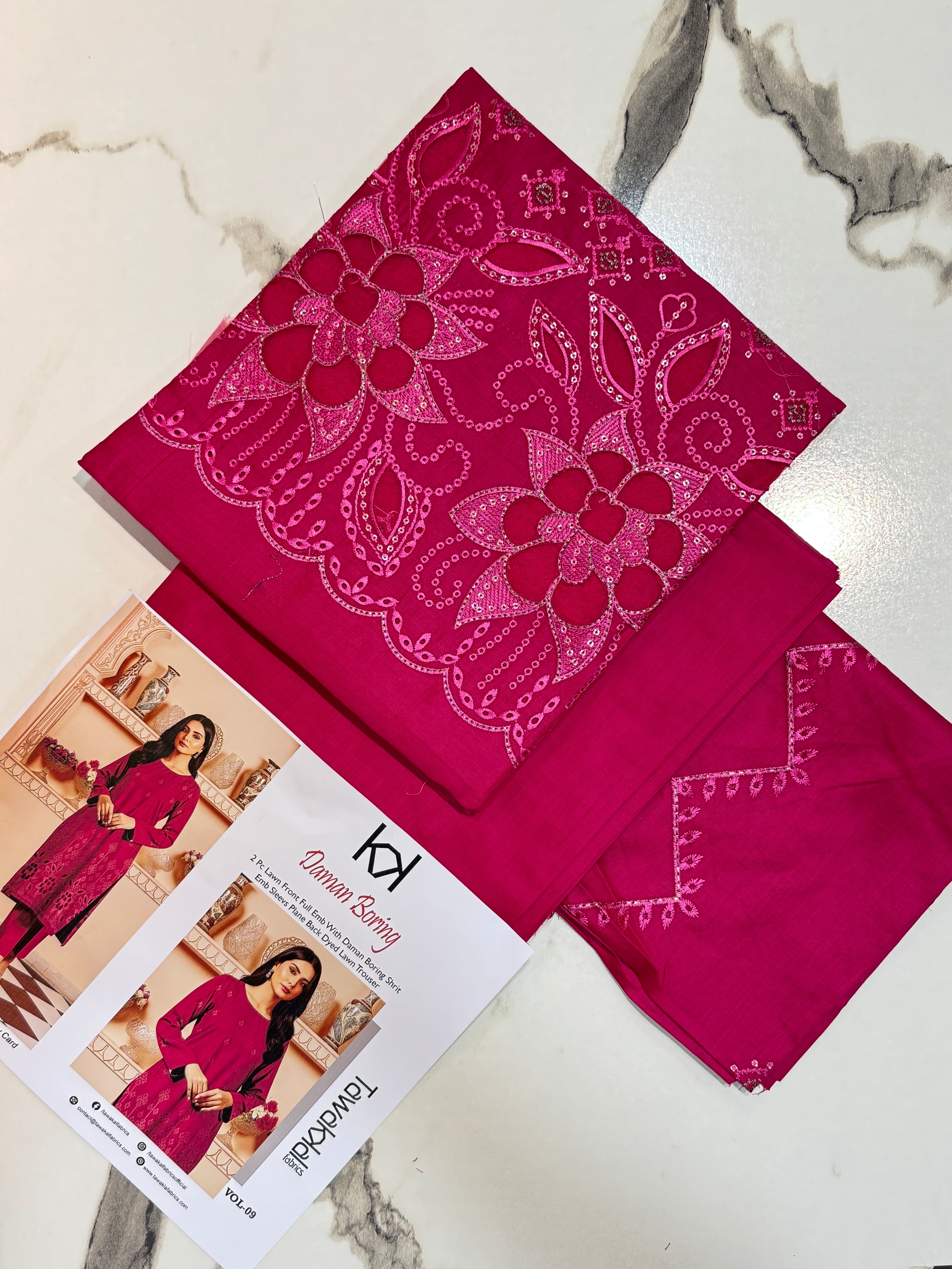 Tawakkal 2Pc Lawn Boring Embroidery Suit