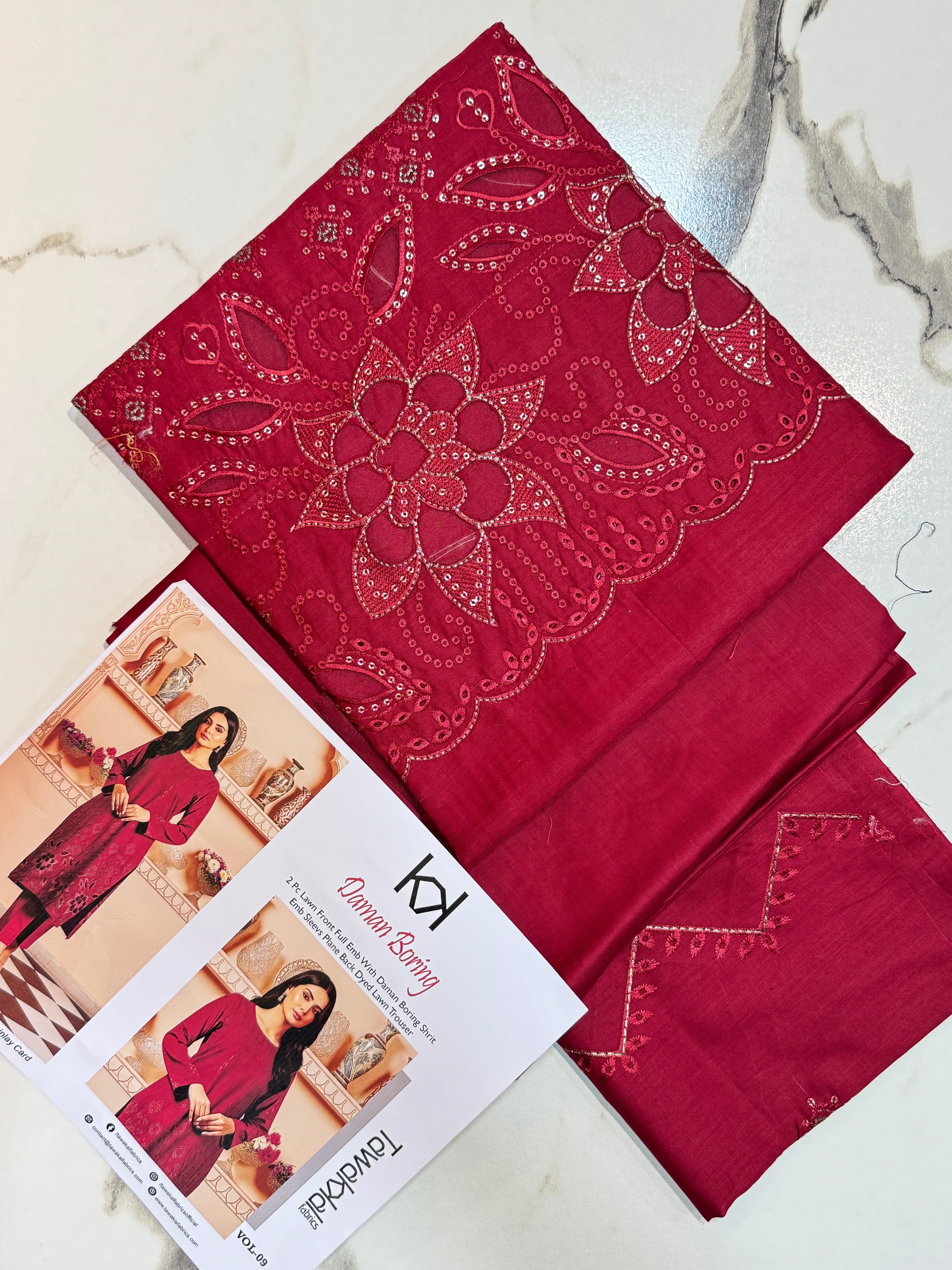 Tawakkal 2Pc Lawn Boring Embroidery Suit