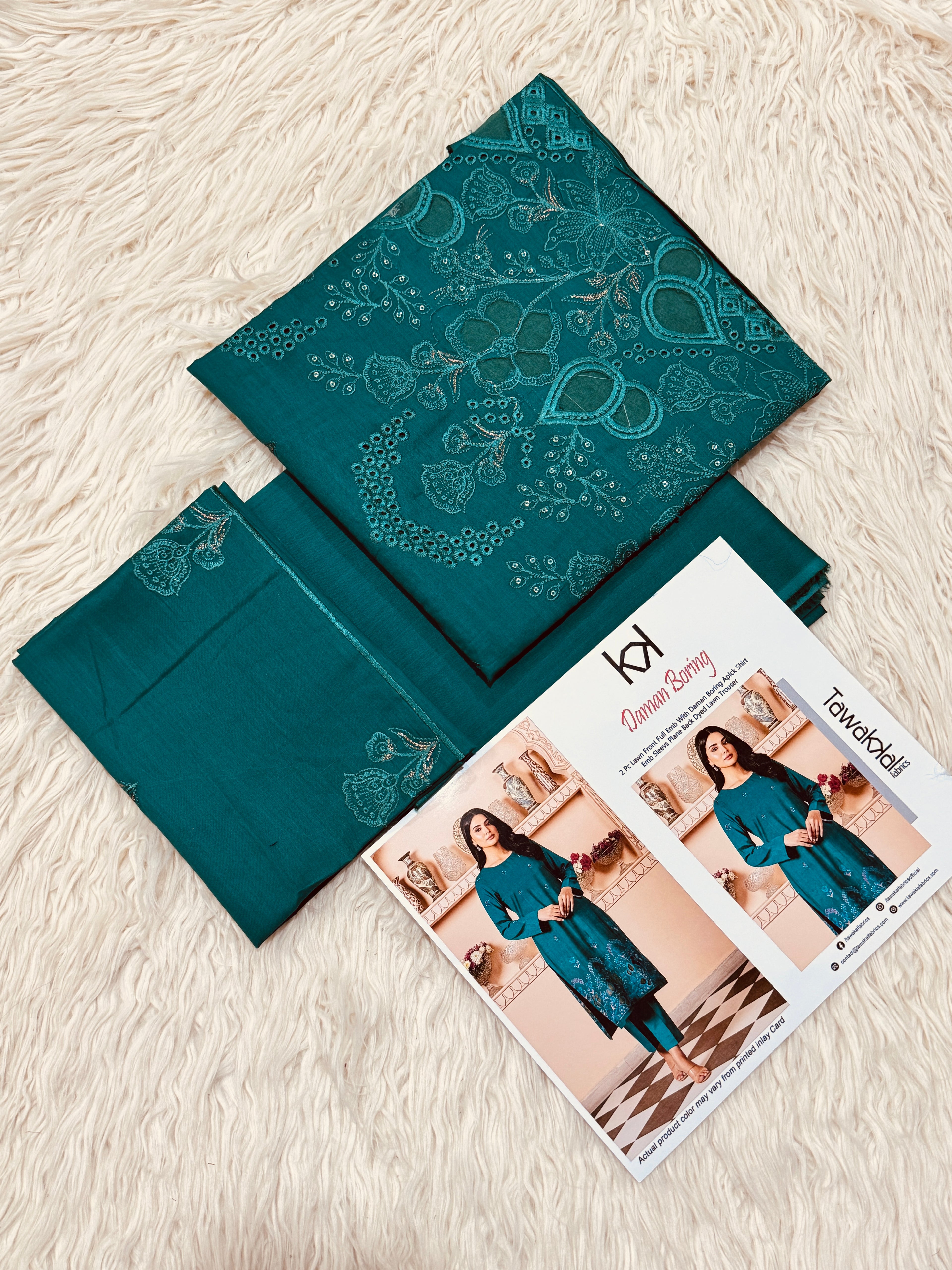Tawakkal 2Pc Lawn Applique Embroidery Suit