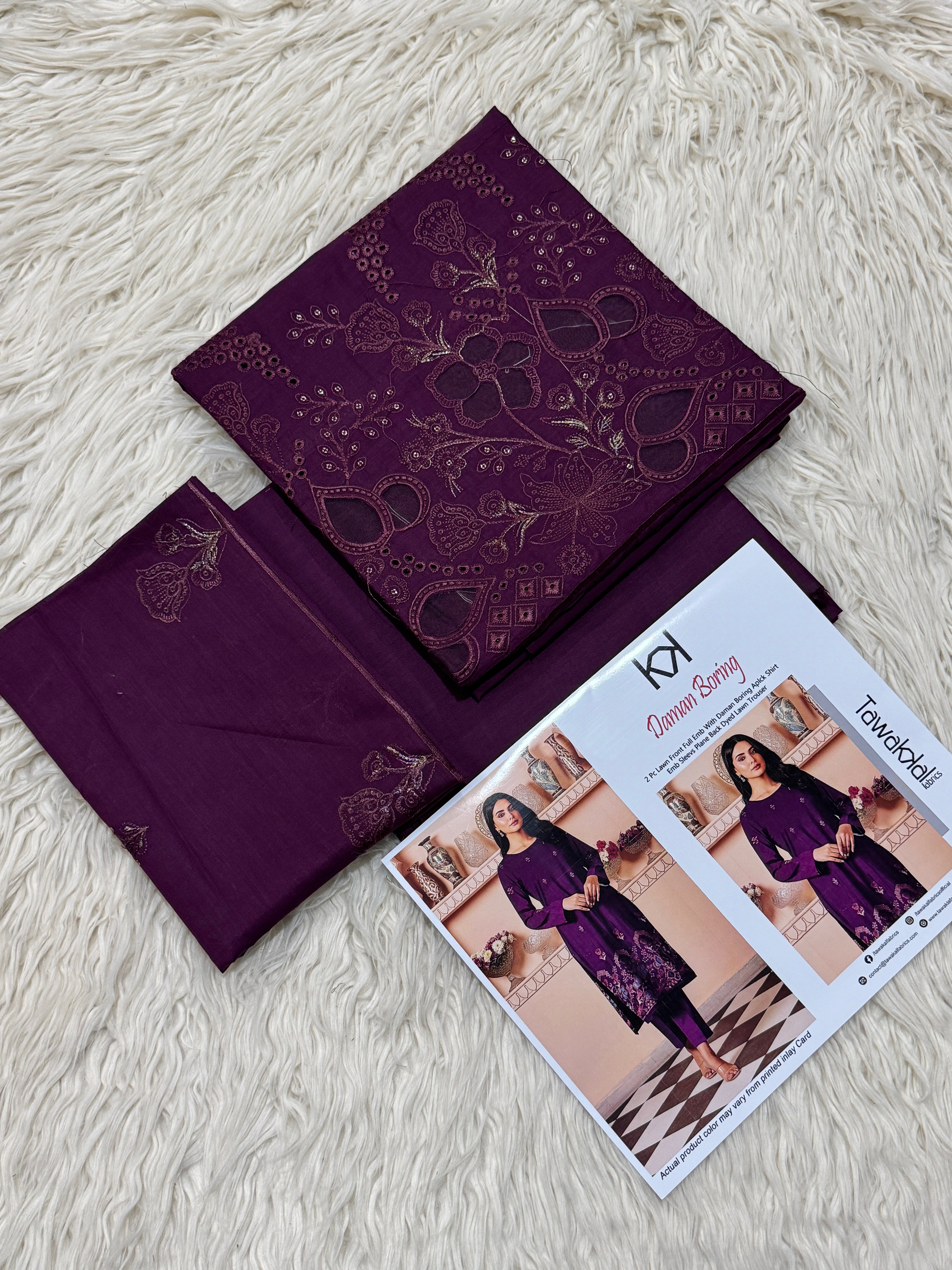 Tawakkal 2Pc Lawn Applique Embroidery Suit